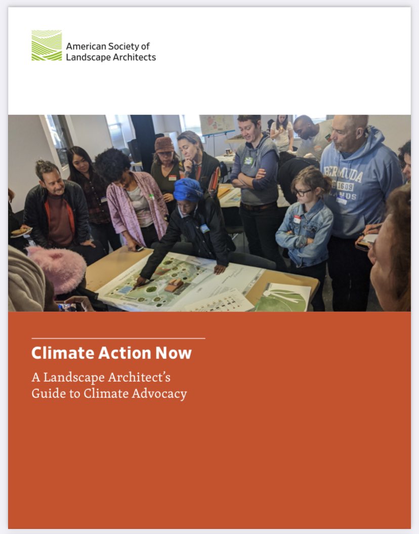 Sending all of the praise to <a href="/sarahffitz/">Sarah Fitz</a>, Pamela Conrad, Madeline Kirschner, and Chingwen Chen for assembling <a href="/NationalASLA/">American Society of Landscape Architects</a>’s excellent new climate advocacy guide. 

asla.org/uploadedFiles/…