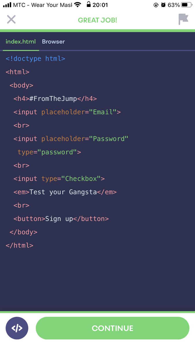 OKIN_17's tweet photo. I might not have done as much work as I wanted to get done today, but I sure went ahead &amp; increased my knowledge base with @getmimo 🤓

#CodingJourney #TPOK #SOAT #JustGettingStarted #ForSelf #Namibia #SQL #Python #HTML https://t.co/aAnddPlyQf