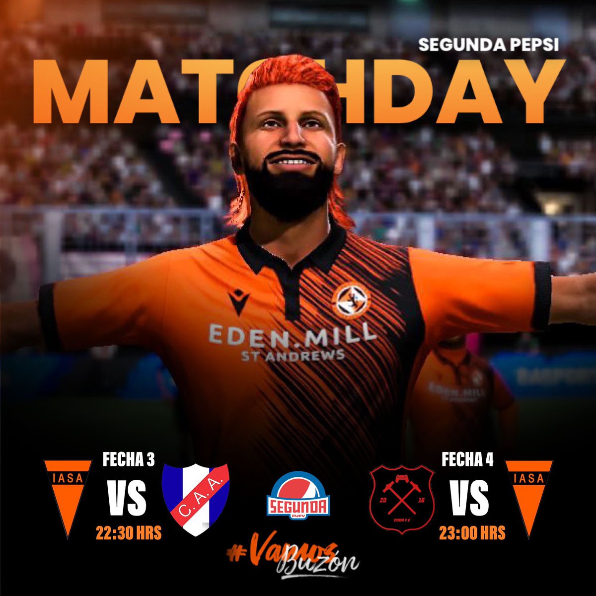 IASAeSports's tweet photo. Noche de liga fechas 3 y 4 por una nueva parada del monster truck naranjas rumbo al destino marcado . Hoy jugamos contra @ArtigasEsport @ExigirFCeSports rivales complicados!!! Que salgan buenos partidos https://t.co/33tPfRY007