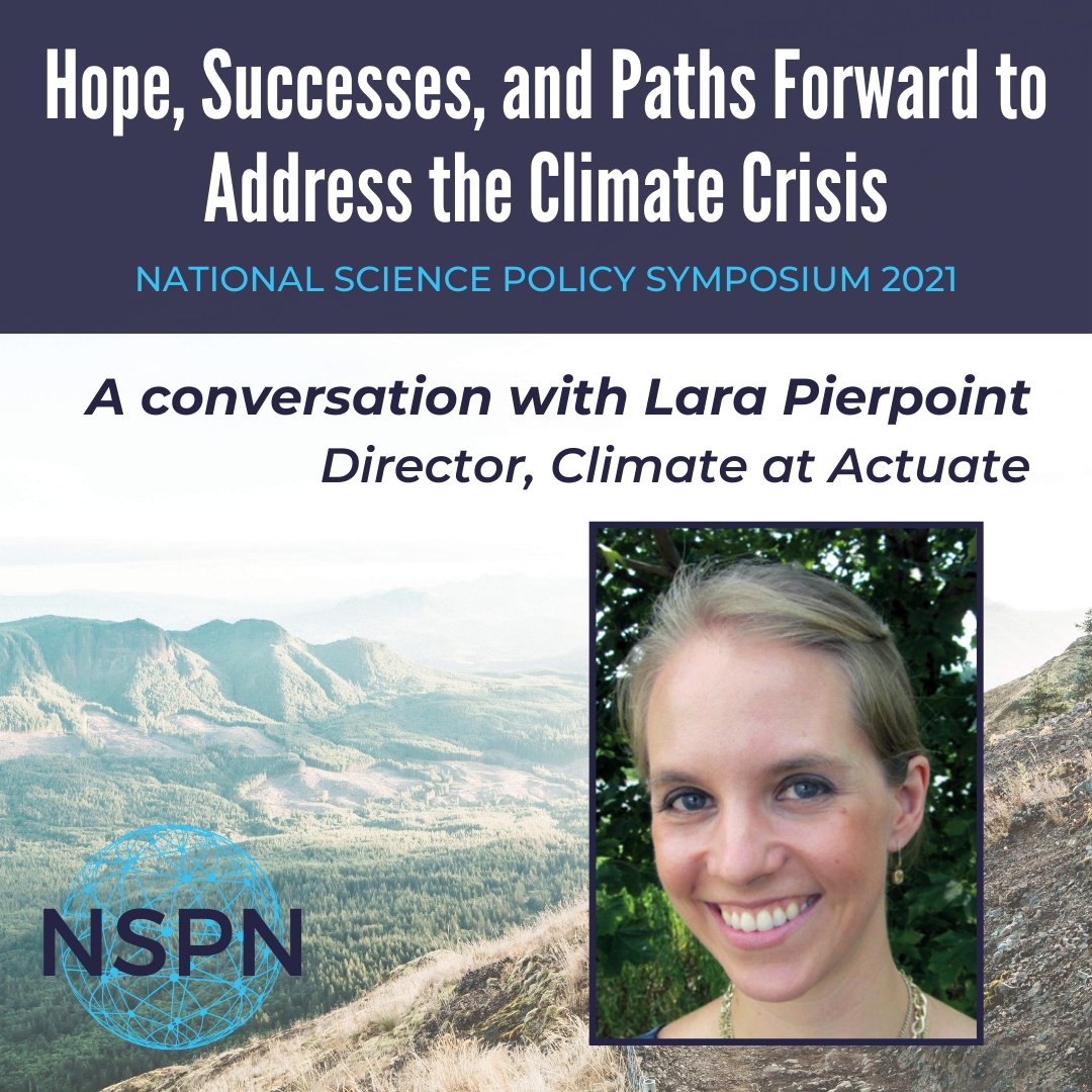 This Friday at noon ET, join Actuate Director of Climate, Lara Pierpoint, at the National Science Policy Network annual symposium to discuss “hope, successes, and paths forward to address the climate crisis.” Register at scipolsymposium.org