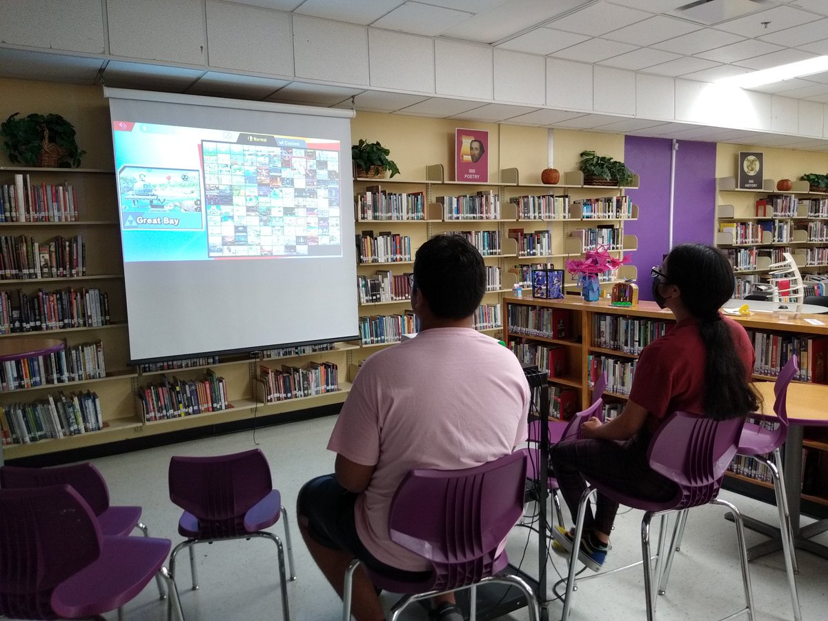 McHiLibrary's tweet photo. Celebrating National Game Week at the McHi Library today!!!! We are thankful for games!!!! https://t.co/EtAw7WZlOL