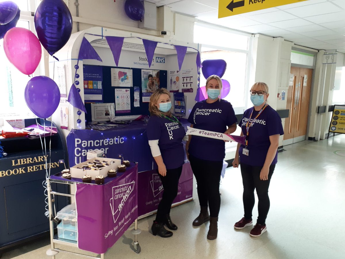 #pancreaticcancerawarenessday were outside the canteen raising funds. Come say hello!@GooderSteph @HayleyMarieCat1 @GastroNW @Lindseyadawson @PancreaticCanUK @OfficialPCA @StockportNHS