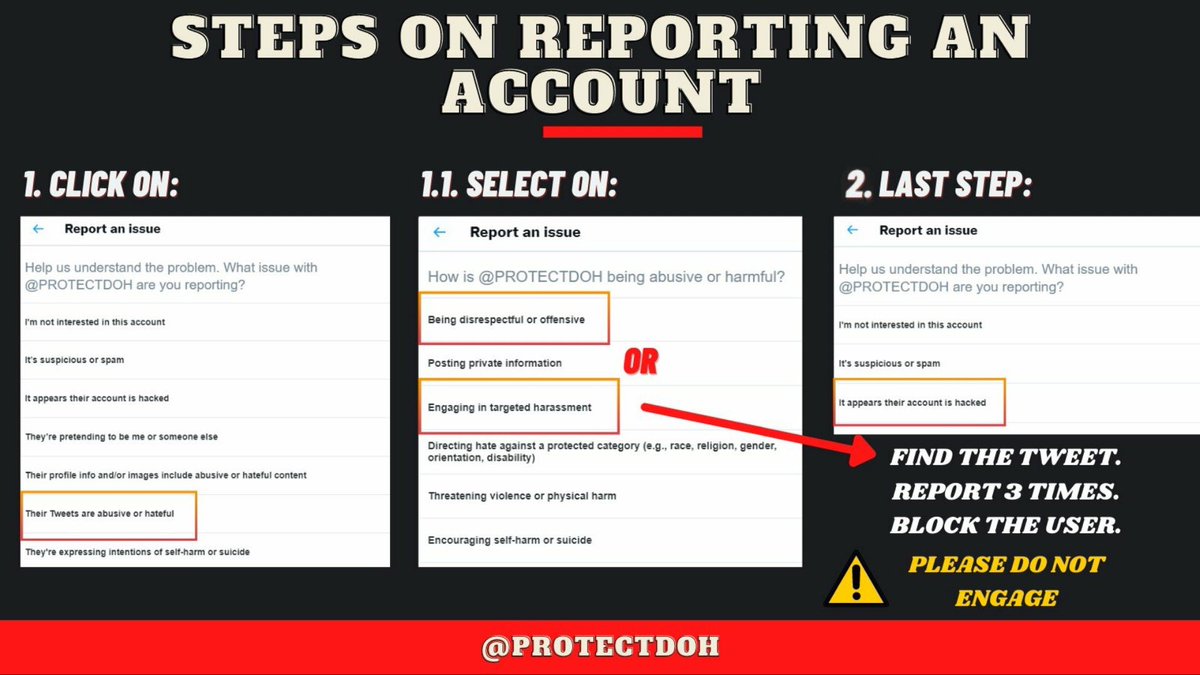 PROTECTDOH's tweet photo. 🚨 [REPORT] 

⚠️ Users baehI,woIdorf,Iuvscene &amp; thelisafiies are throwing hate against KS.

⚠️ Steps on how to report are provided in the photo.

🔗https://t.co/mdWfgkCYNC

🔗https://t.co/icrilsUGJV

🔗https://t.co/yFP7ixORP0

🔗https://t.co/YxuddQchnI

🔗https://t.co/Yf63O3Pxks https://t.co/pp1uqZojTF