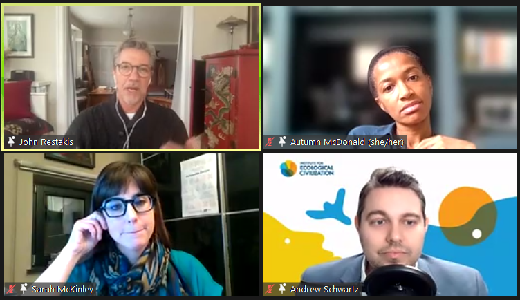 EcoCiv_'s tweet photo. “In a civil economy, the purpose is public happiness; where people can thrive, having nothing to do with the accumulation of things”. 
-John Restakis

We are LIVE! EcoCiv Dialogues: The Future of Work!
Join the conversation: https://t.co/HAyiK9OyM2
@SynergiaInst https://t.co/FkIVGdDTse