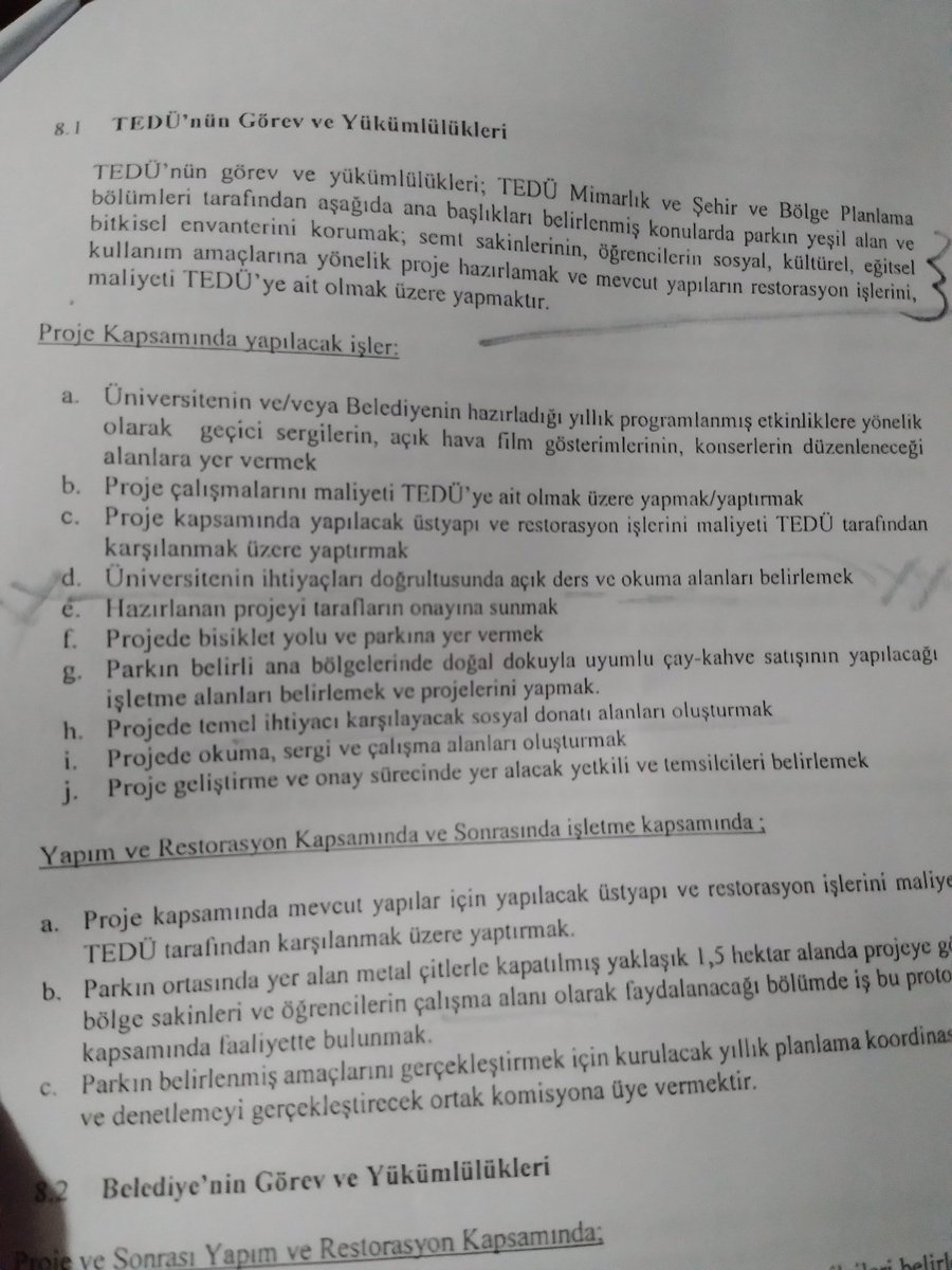 Twltter26445690's tweet photo. @ankarabbld Protokolün https://t.co/rAPx7SBZ38 detaylı olarak incelendiğinde "üniversitenin ihtiyaçları doğrultusunda.. "diye başlayan cümlenin ve diğer maddelerin ne kadar muğlak ifadeler içerdiği kolaylıkla görülecektir. "Semt sakinlerinin ihtiyaçları " na da yine TEDU'nun karar vermesi?? https://t.co/zZc41haDZV