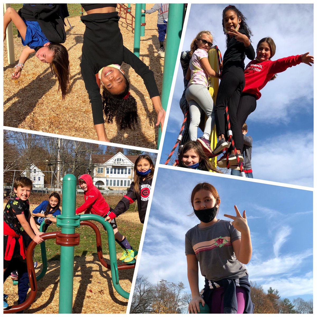 Rose4Readers's tweet photo. ☀️ A mid-November day in New Hampshire at 68 degrees? Reason enough for extra recess!! ☀️ https://t.co/D12c3kgI0i