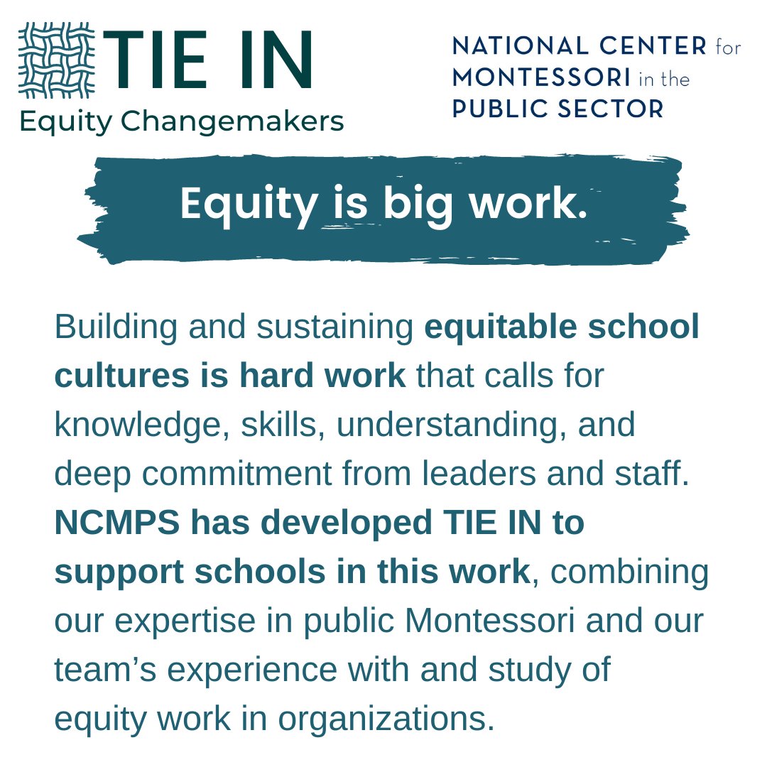 Equity is BIG work. Don't miss an opportunity to take part in Equity Changemakers, a one-year program of work and study for leaders and educators working in public Montessori schools. Start your application here: bit.ly/3FuBCP6 #equity #publicmontessori <a href="/jebonyw/">Jazz Williams</a>