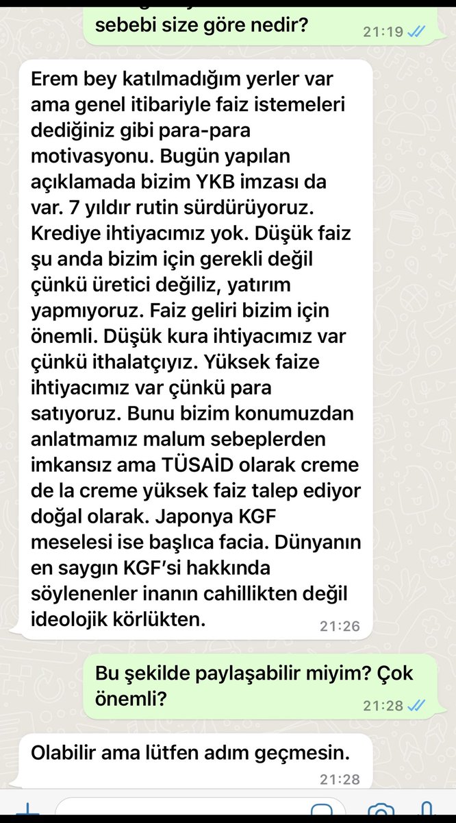 EremSenturk's tweet photo. İş dünyasının bir bölümünün “yüksek faiz” istemesini anlamaya çalışıyordum. Soru sorduğum profesyonellerden biri şöyle bir cevap verdi. Çok ciddi büyüklükte bir fonda söz sahibi olan biri olarak “üretmiyoruz, para sattığımız için yüksek faiz istiyoruz” diyor. https://t.co/91oSLoX3I3