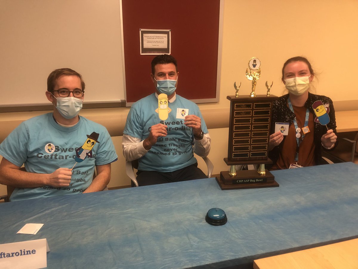 AspStewie's tweet photo. It was a hard fought three- peat for the winners #SweetCeftaroline ! Incredible showing from teams #FluFighters and #NotoriousPID. Thanks to all for participating and attending #BugBowl2021 to celebrate Antibiotic Awareness Week! https://t.co/PlHJ44ZXZD