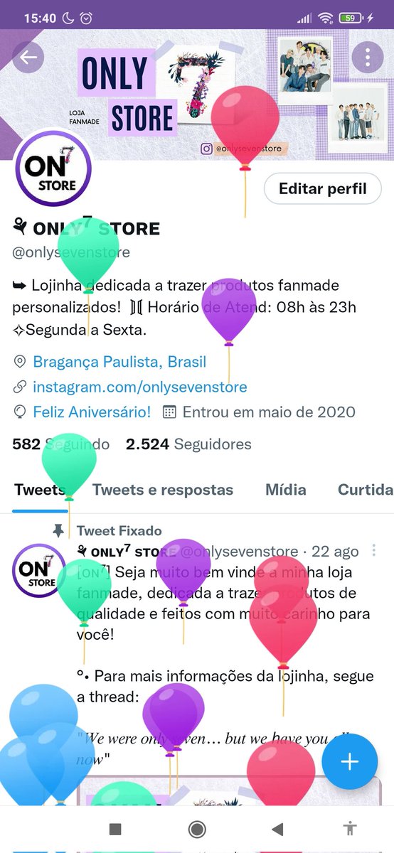 onlysevenstore's tweet photo. A ONLY TÁ COMEMORANDO 1 ANO HJ!! 😳💜 🤧👏🏻🥳 https://t.co/weO1lcVeda