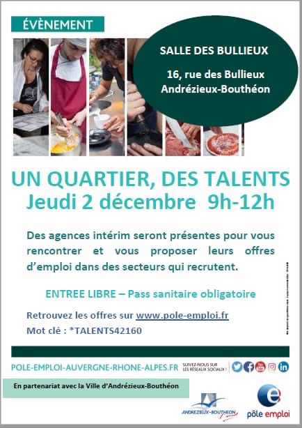 PeAndrezieux's tweet photo. #AvecPoleEmploi @PeAndrezieux et en partenariat avec #Mairie d’Andrézieux-Bouthéon, rendez-vous le 2 décembre à la Salle des Bullieux dans le quartier de La Chapelle pour rencontrer des agences intérim qui recrutent!😀👍 @GallCecile @crivier42 https://t.co/fIu0k4JFN3