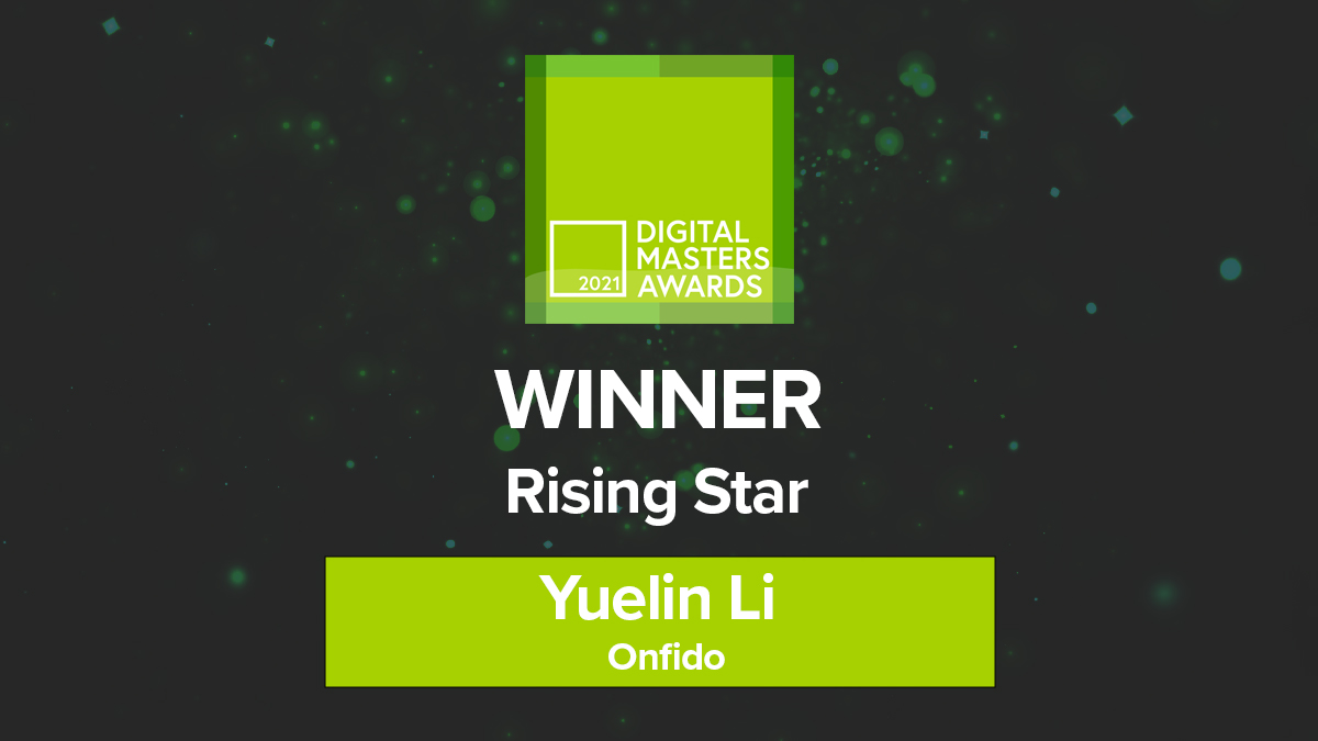 Congratulations to Yuelin Li, our VP of Strategy, who was presented The Rising Star Award at the 2021 Digital Masters Award. A worthy winner. <a href="/yuelinX/">Yuelin Li</a> #DMAs2021