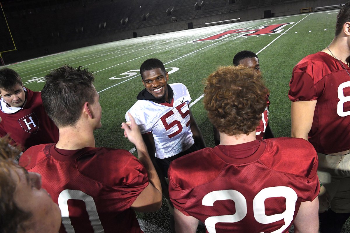 Celebrating Our Seniors with the Last Lap at Harvard Stadium After Our Final Practice! #GoCrimson #OneCrimson