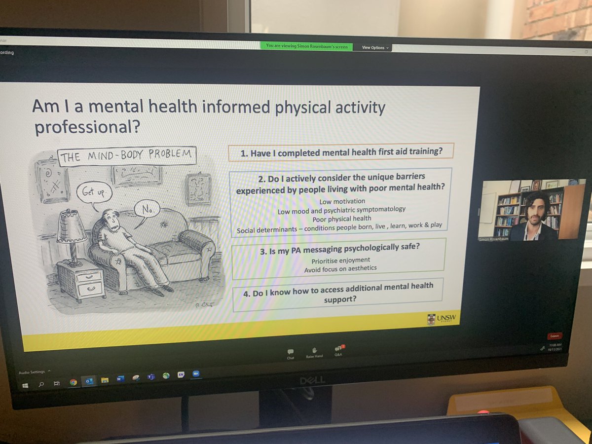 A strong call to action for us all to reflect on from <a href="/simon_rosenbaum/">Simon Rosenbaum</a> <a href="/ASPActivity/">Asia-Pacific Society for Physical Activity</a> 

Am I a mental health informed physical activity professional?  

@sportaustralia <a href="/OOSNSW/">Office of Sport NSW</a> <a href="/bridgetcfly/">Dr Bridget Foley</a> <a href="/Kat_owen5/">Katherine Owen</a> <a href="/catriona_rose/">Catriona Rose</a> <a href="/CPC_usyd/">Charles Perkins Centre</a> <a href="/CPC_EMCR/">CPC EMCR</a>