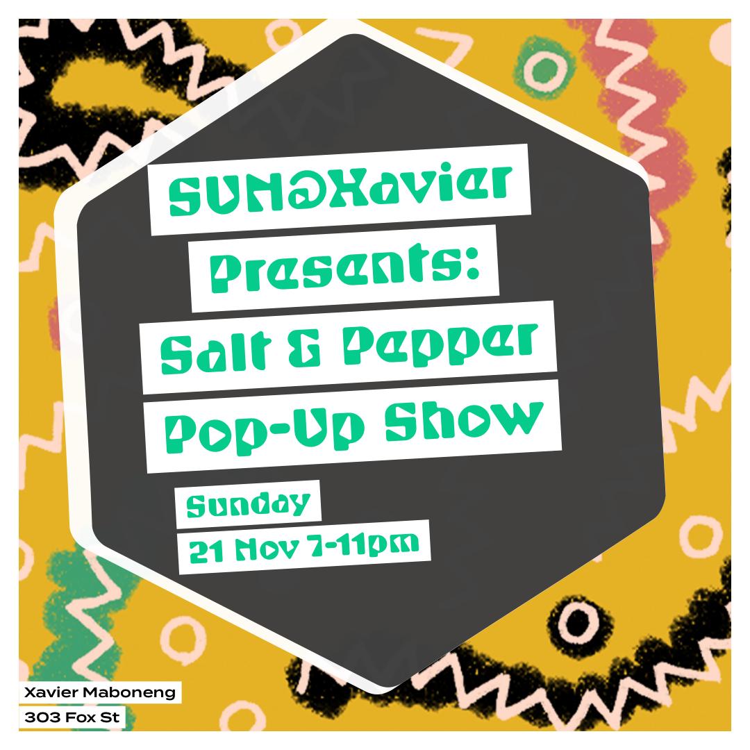 TopNotch_ZA's tweet photo. Come join us for our Pop Up Show as Salt &amp; Pepper at @xaviermaboneng
 On Sunday

 #pauseshots #colour  #Art #photography #event  #africa #love #smile #southafrica #performance
#storyteller #musiccurator #brand #afrobeats #music #electronicmusic #newjazz #bossanova  #worldwide https://t.co/utOZkYTWHf