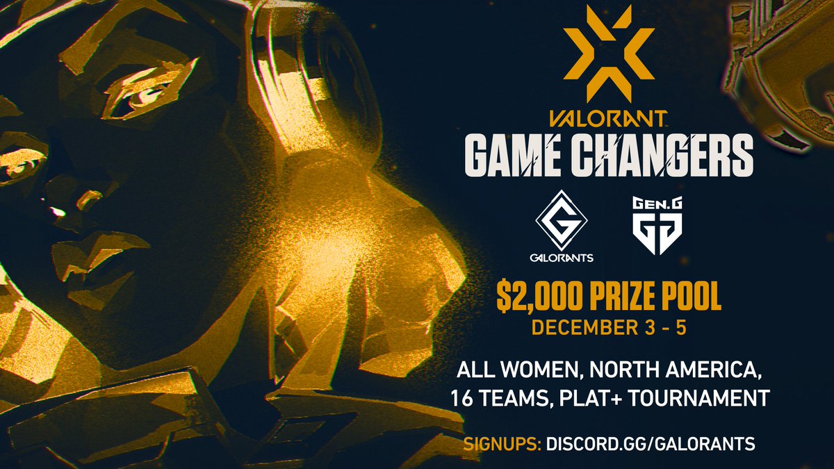 Galorants's tweet photo. 🔥 Time to shake off the cold... 🔥

The last 2021 #VCT Game Changers Academy presented by @GenG will take place from December 3rd - 5th! 

Assemble your team and end the year with a BANG 💥

Register early in the Galorants discord to ensure your spot: https://t.co/atIWFGMxiq https://t.co/DoFMgFERAd