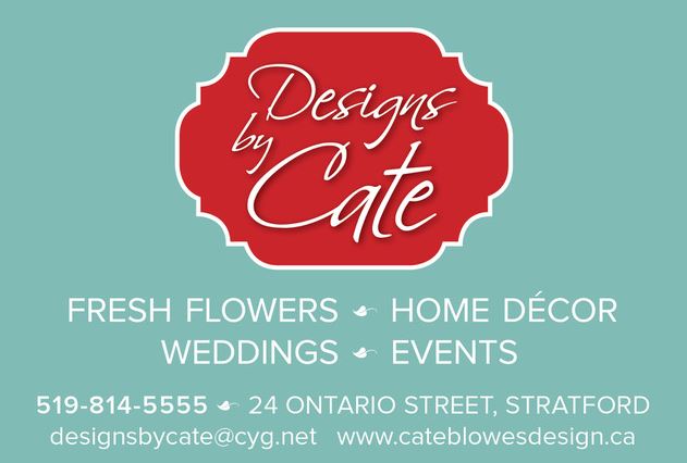 Thanks to Designs by Cate you will enjoy elegant displays of flowers at our event on November 27th.

Please visit stratfordlive.ca for more details about the event happening on Nov 27th.

#StratfordON #StratfordLive #MusicFood <a href="/Factory163/">Factory163</a>