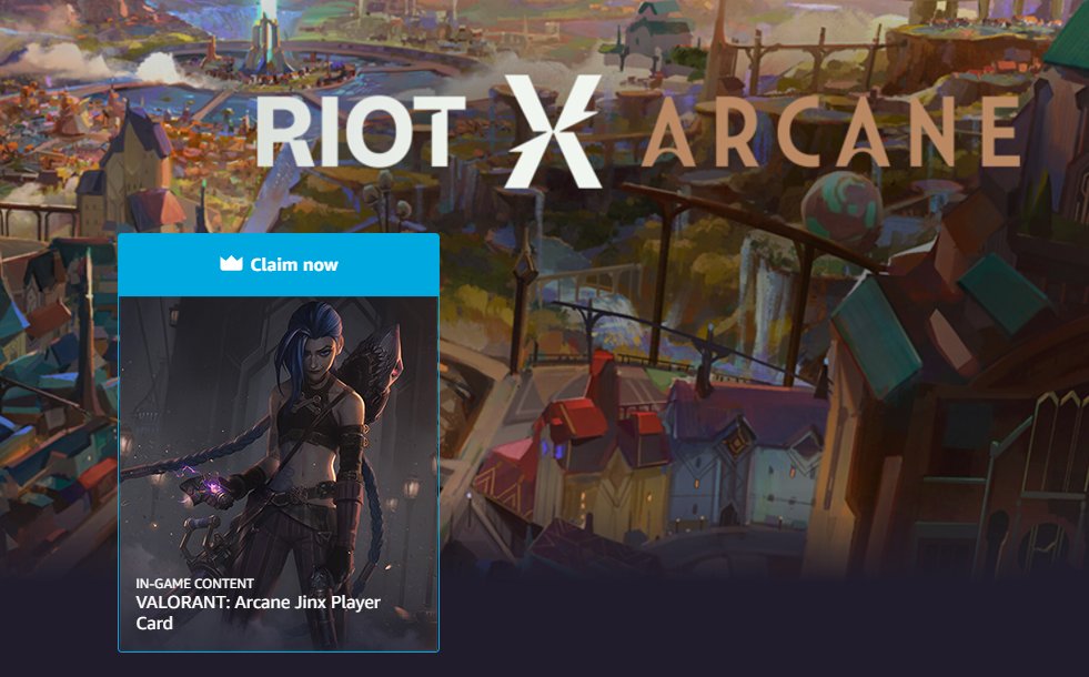 Mike, Valorant Leaks & News on X: You can now get the Arcane Jinx  Playercard through Prime Gaming