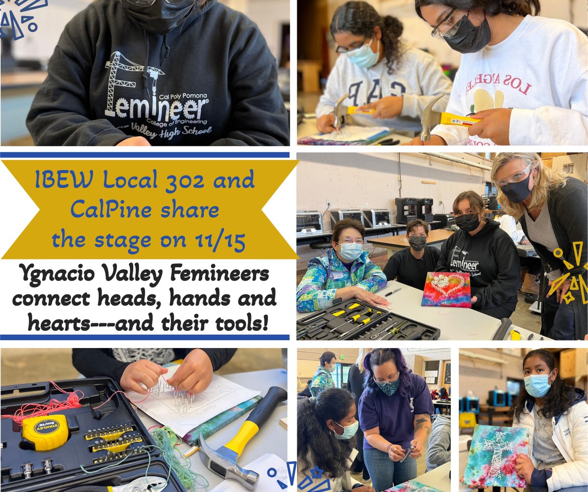 LeedsBay's tweet image. Bay Area LEEDS applauds the work of Rachel Shoemake, IBEW Local 302, &amp;amp; her team of IBEW Femineers. Ygnacio Valley Femineer Club&apos;s 22 students completed their Tool Box 2-part lesson &amp;amp; art project at the 11/15 club meeting. #cppfemineers @Chevron #IBEWLocal302