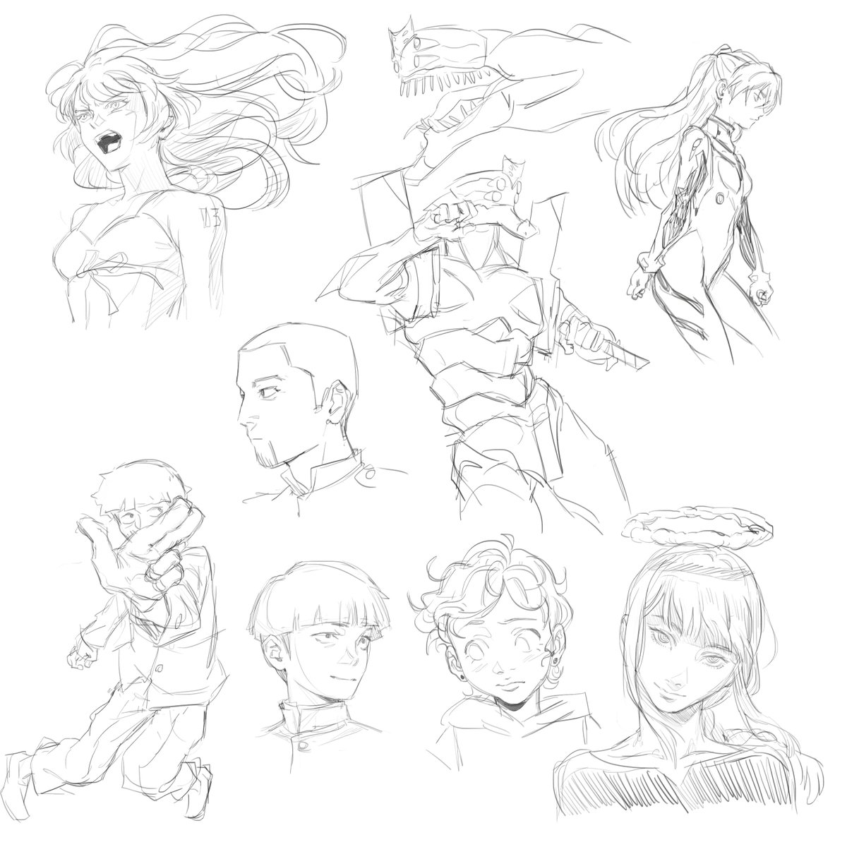 aur here's some sketches i did on this one canvas over the course of the quarter 