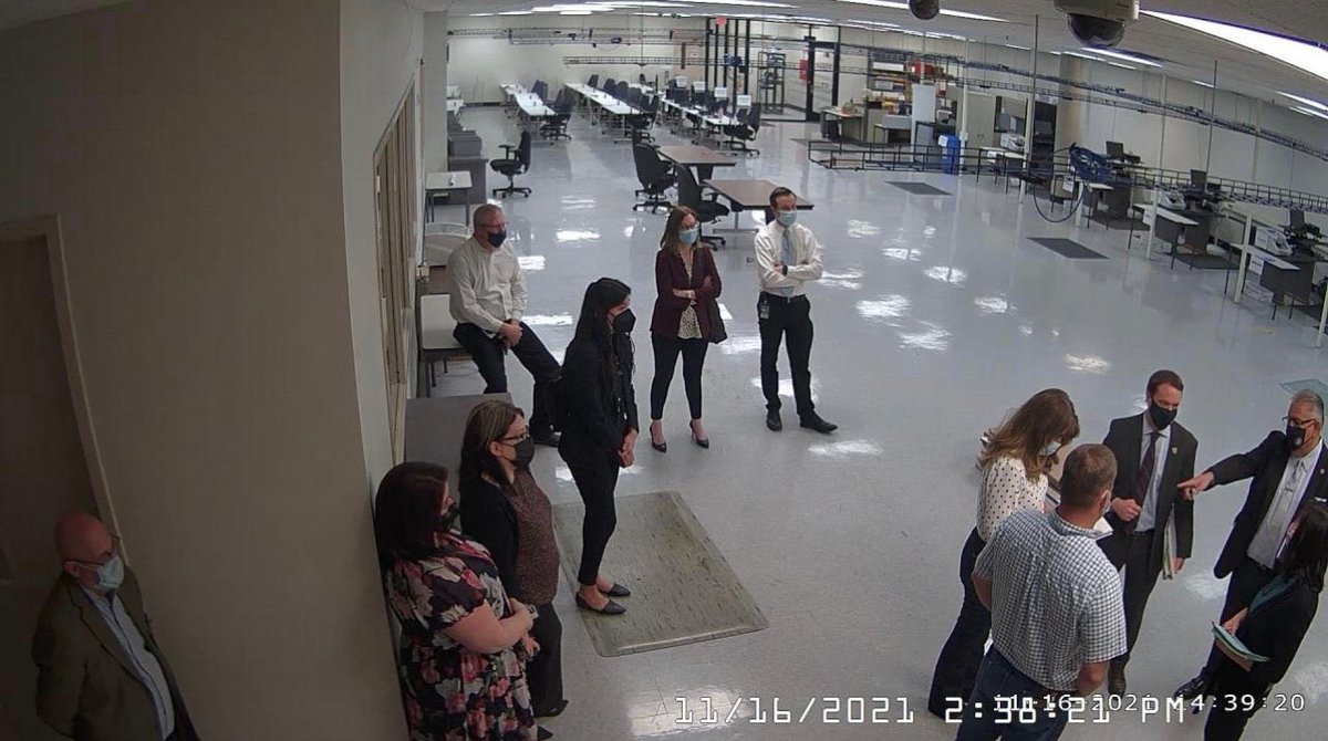 NotAlexSheppard's tweet photo. BREAKING 🚨

The Gateway Pundit received images of top Arizona Elections officials holding a SECRET meeting at the Maricopa County Election And Tabulation Center just two days ago.

Pictured is Katie Hobbs, Scott Jarrett, Stephen Richer, Reynaldo Valenzuela, and others. https://t.co/nbqGMOoDiy