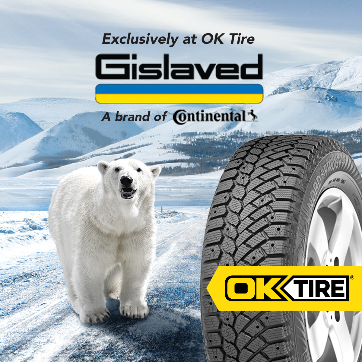 Exclusive to OK Tire, Gislaved stands for 110 years of experience. Its Swedish heritage and leading position is expanded by constant development of new improved tire designs.