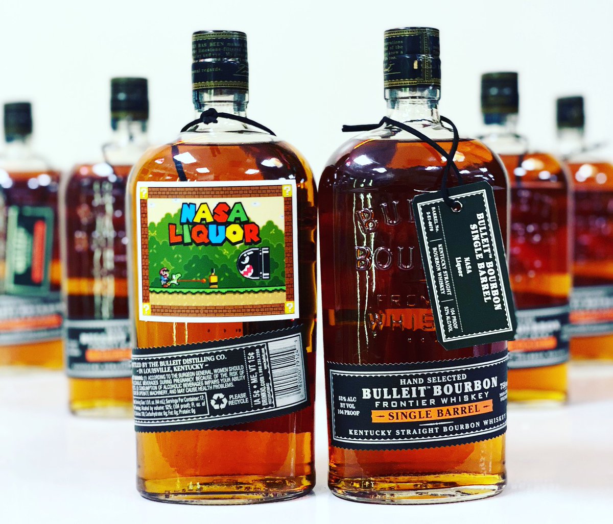Bulleit Single Barrel, bottled at 104 proof and non-chill filtered. This barrel boasts more traditional, rustic bourbon flavors. Expect caramel sweetness with Hershey chocolate, and a leathery, semi-dry finish. This one’ll bring you back to your old roots.