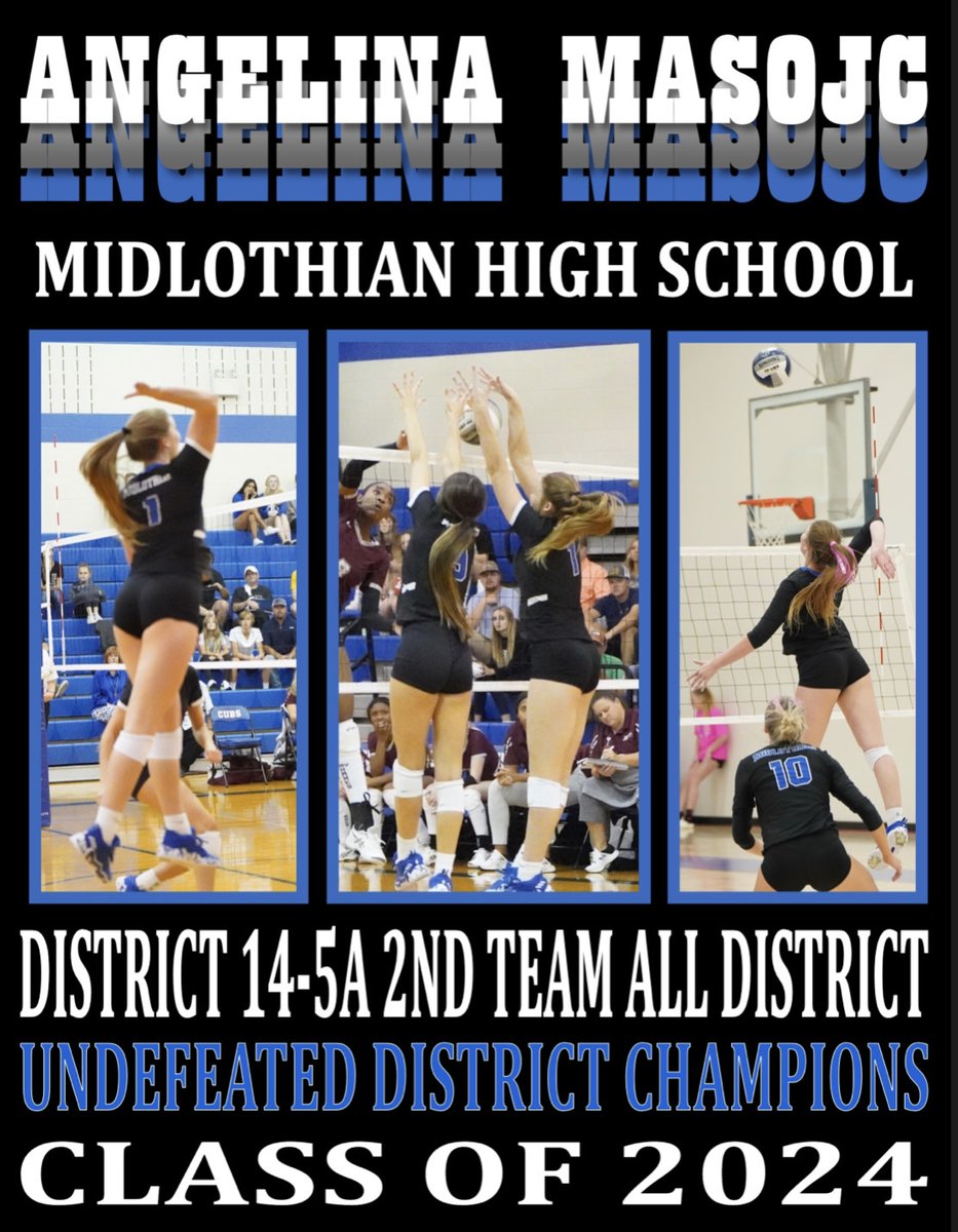 🔥Look at this GIRL GO!! 
Sophomore, Angelina Masojc (16 Ikaika Tavis/Midlothian HS) is named District 14-5A 2nd Team All District! Congratulations! 🙌