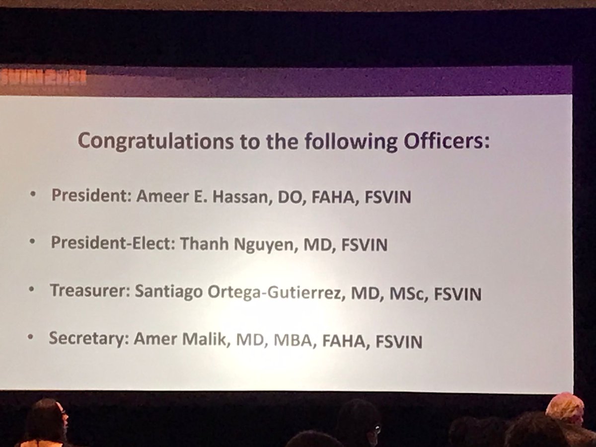 Honored & humbled to be the first woman President-Elect of @SVINSociety. Thank you, SVIN. Gratitude & congrats to @dliebesk @AmeerEHassan @CerebrovascLab @italolinfante @Robin_Novakovic @AliciaCastongu2 @AmerMalikMD @AshuPJadhav SVIN Board, our Membership in this SVIN transition