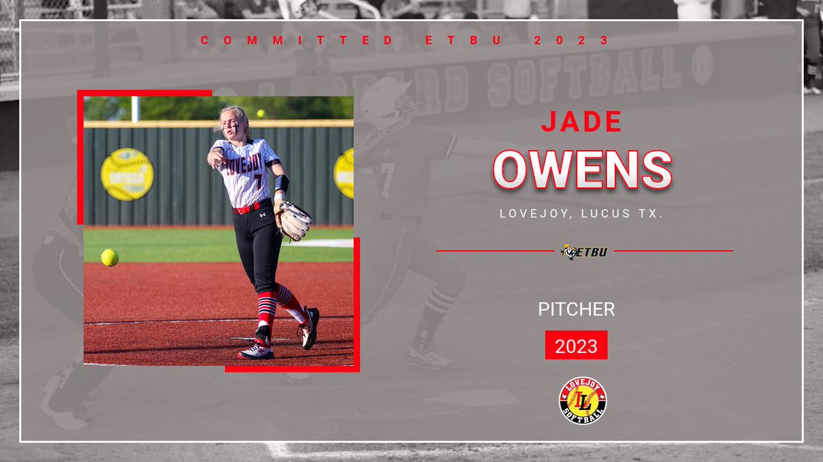 coachDJLopez's tweet photo. Committed! East Texas Baptist! Our STUD Pitcher @owens_jade07. Stay leading, grindin and being a great Teammate!  Proud and Grateful to be your coach! Let's Goooo! #223 #beHARD @coach__puckett @SoftballLovejoy @lovejoyisd1 @Lovejoy_HS https://t.co/hXG0CWMu14
