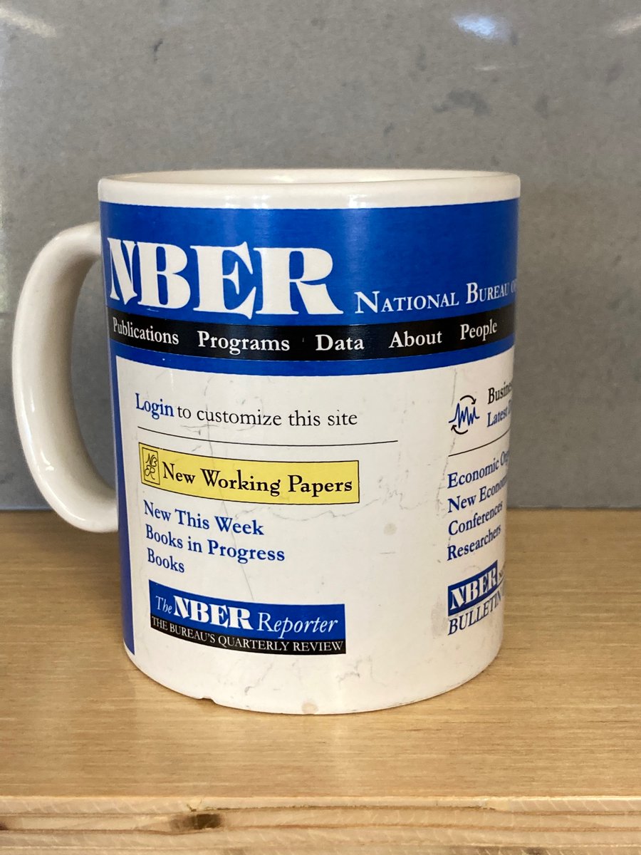 Overhead students plotting to make off with this vintage NBER conference swag. Guess it’s so nerdy it’s cool.