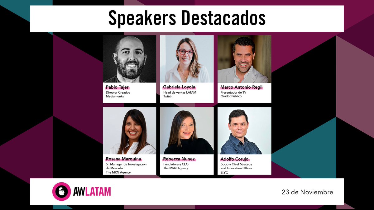 Nuestros speakers están listos para compartir toda su experiencia. Tú, ¿ya te registraste? Martes 23 de noviembre. bit.ly/2YiOojC 👈🏻