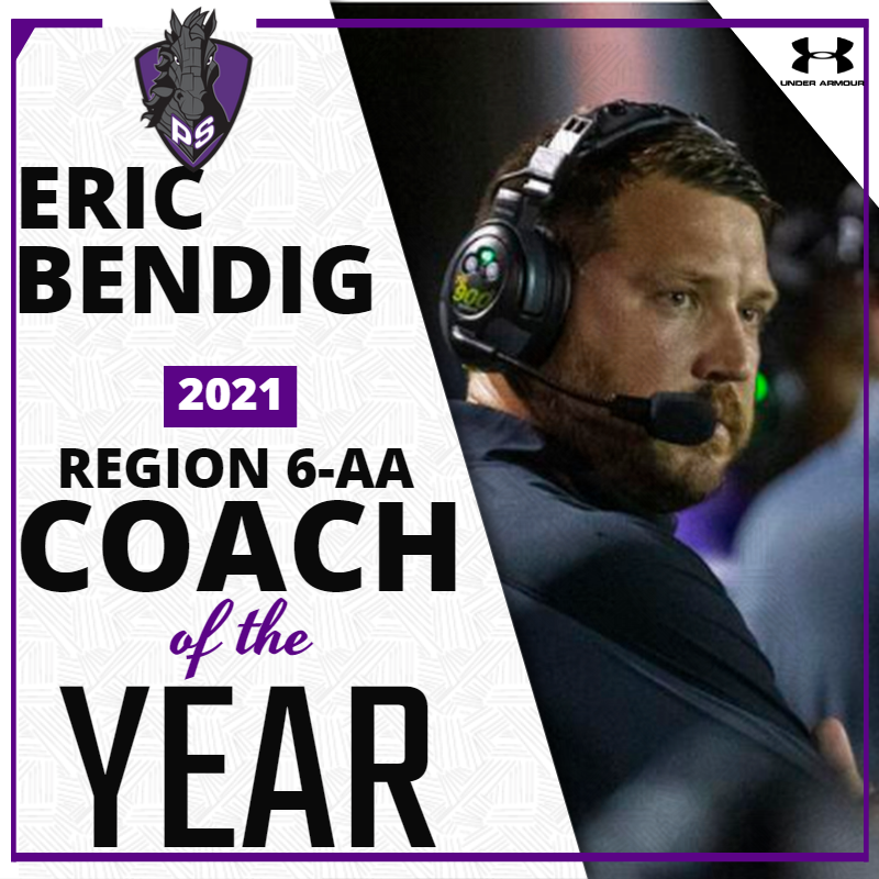 PSIronHorseFB's tweet photo. Congrats to head coach Eric Bendig on being named Region 6-AA Coach of the Year! Coach Bendig helped lead the program to their first region title, going undefeated in region play, and a 9-1 regular season record! Congrats Coach Bendig! #WinTheDay #Family https://t.co/uTiyweMGA1