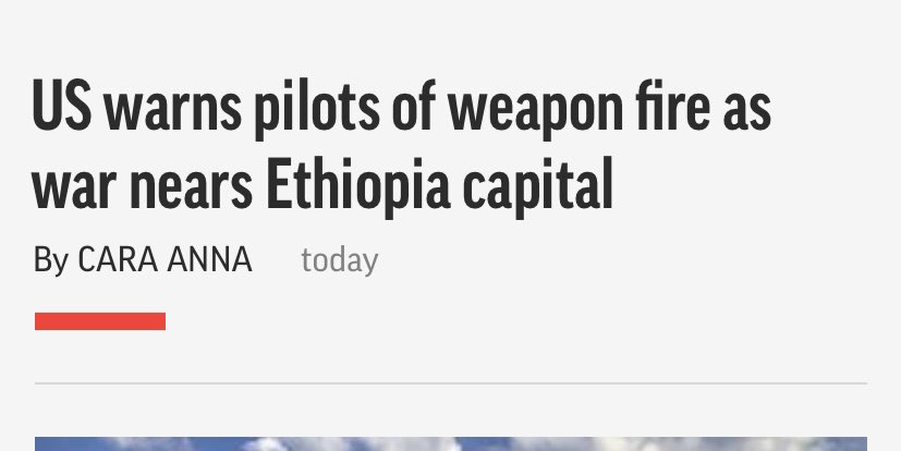 HermelaTV's tweet photo. .@AP Cara Anna + @POTUS messy foreign policy team strike again. Write headline meant to terrorize country of 100+M fighting an armed insurgency. Provide no evidence for  “war nears Ethiopia capital.” Many Americans in Addis have said they feel safe &amp; aren’t leaving. #NoMore https://t.co/wDib5hfCfx