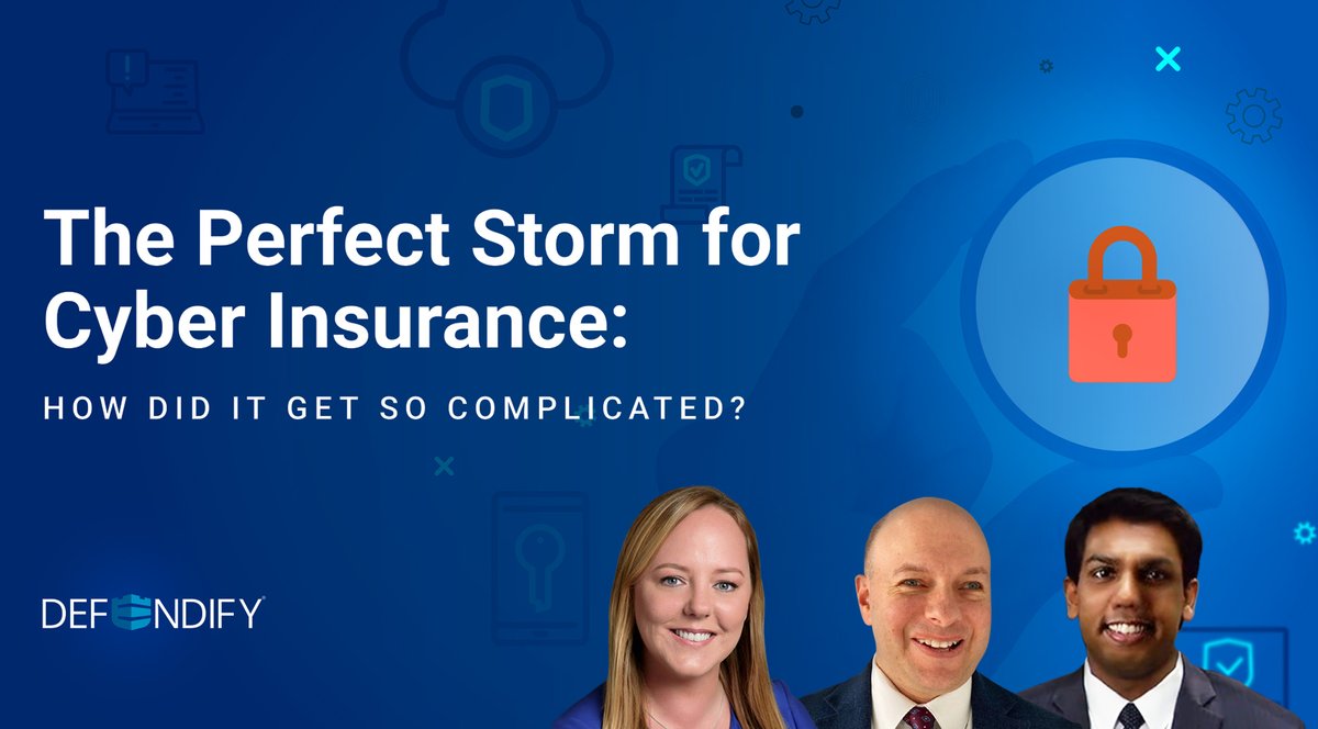 Defendify's tweet image. The topic of cyber insurance has become a complicated one, but on Tuesday, 11/30 @imsidbose from @IceMillerLLP, David Finz from @AlliantIns, and Defendify's Shanna Utgard will break through the storm of emerging #cybersecurityinsurance requirements. 
hubs.la/H0_tslY0