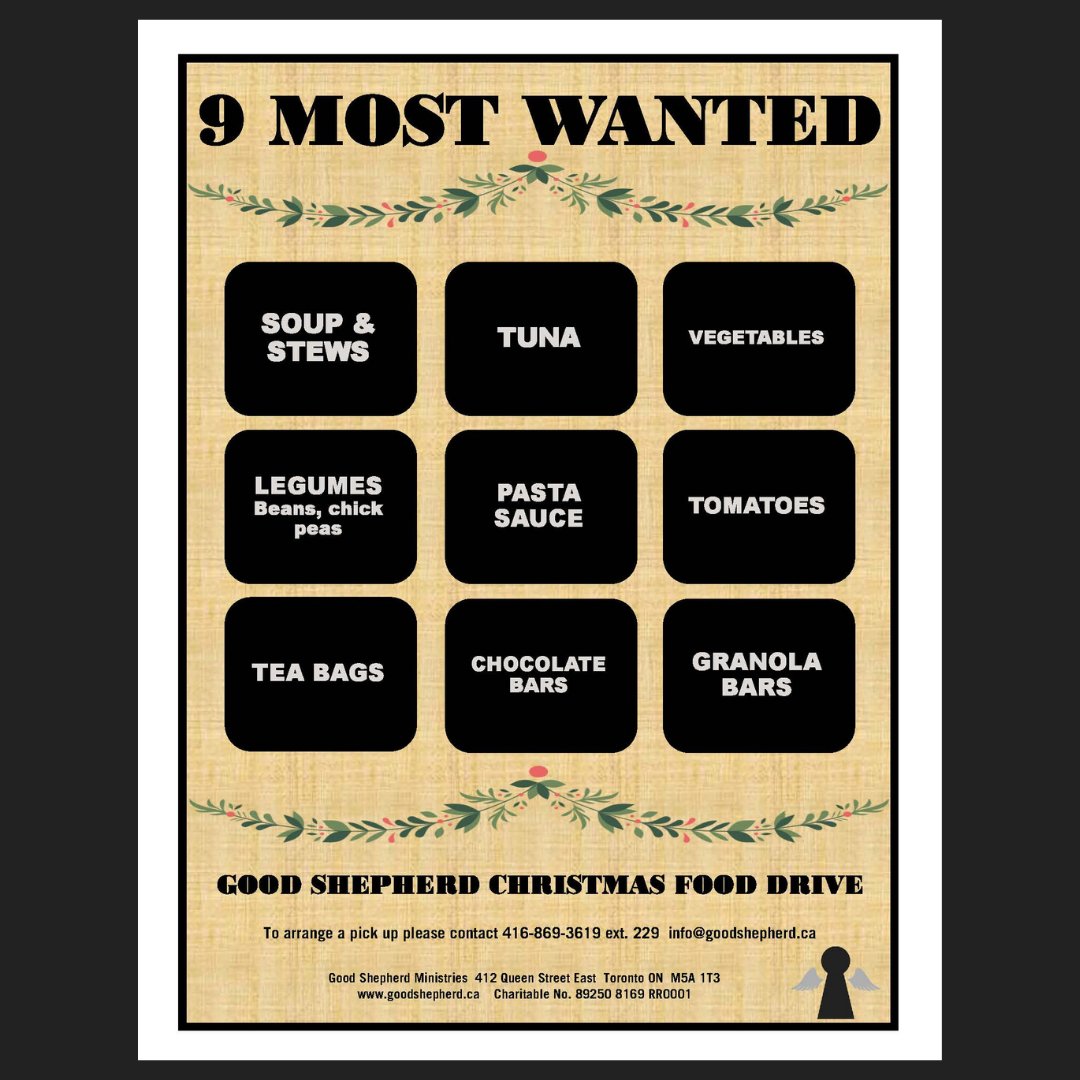 It's time for the Good Shepherd Christmas Food Drive! Collect a few tins &amp; drop them off or download a printable poster with pick up details here: ow.ly/2ySG50GRjC2 #welcomehomeless #itstartswithameal <a href="/TCDSB/">Toronto Catholic District School Board</a> <a href="/tdsb/">Toronto District School Board</a>