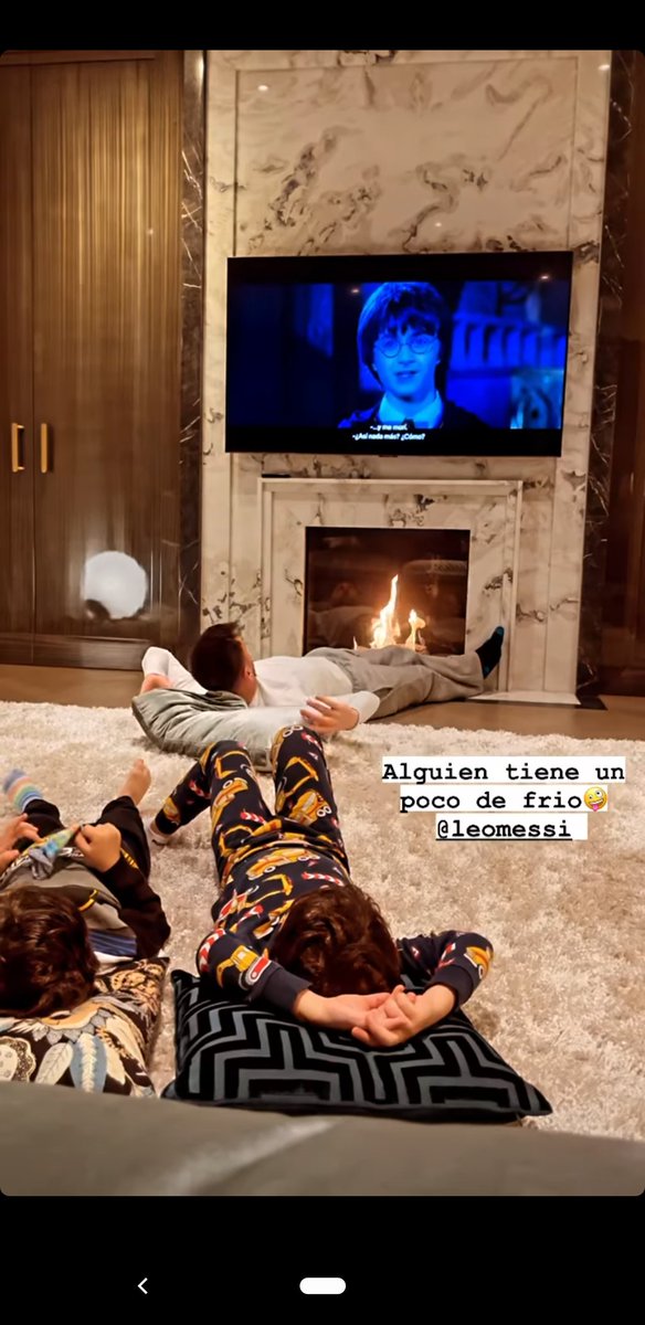 rowlinglibrary's tweet photo. Lionel Messi watching Harry Potter and the Chamber of Secrets (shared by his wife on Instagram) https://t.co/krY1CMAS08