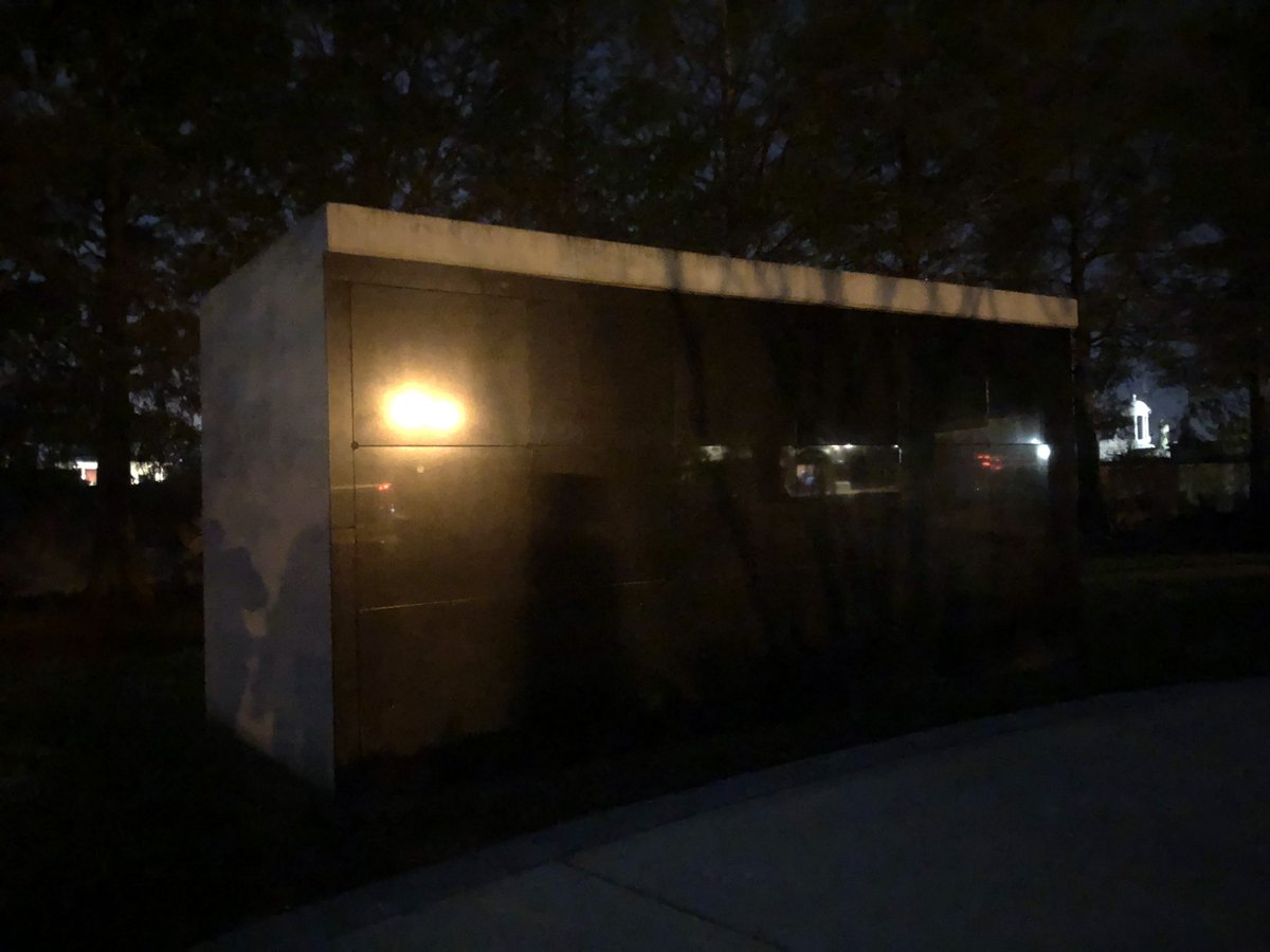 dgray3994's tweet photo. When the ghosts are out… well, if you’re smart, you’ll walk the other way. #nighttour #charityhospitalcemetery #nolaghostriders #wtah #maybeghosts https://t.co/cEmlQQzk5S