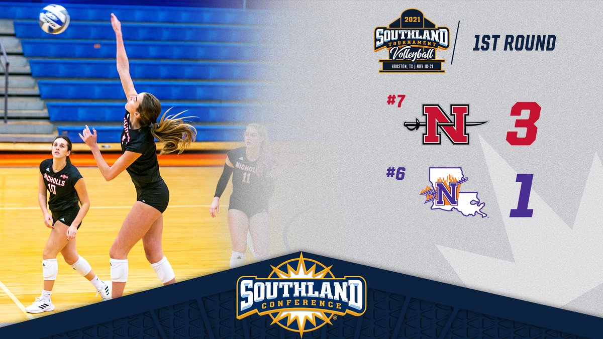 SouthlandSports's tweet photo. Emily Gauthreaux leads the Colonels offensively with 1⃣8⃣ kills and 4⃣ service aces as they win their first tournament game since 2⃣0⃣0⃣9⃣❗️❗️

#GeauxColonels | #SouthlandStrong https://t.co/GSIOUpTYLk