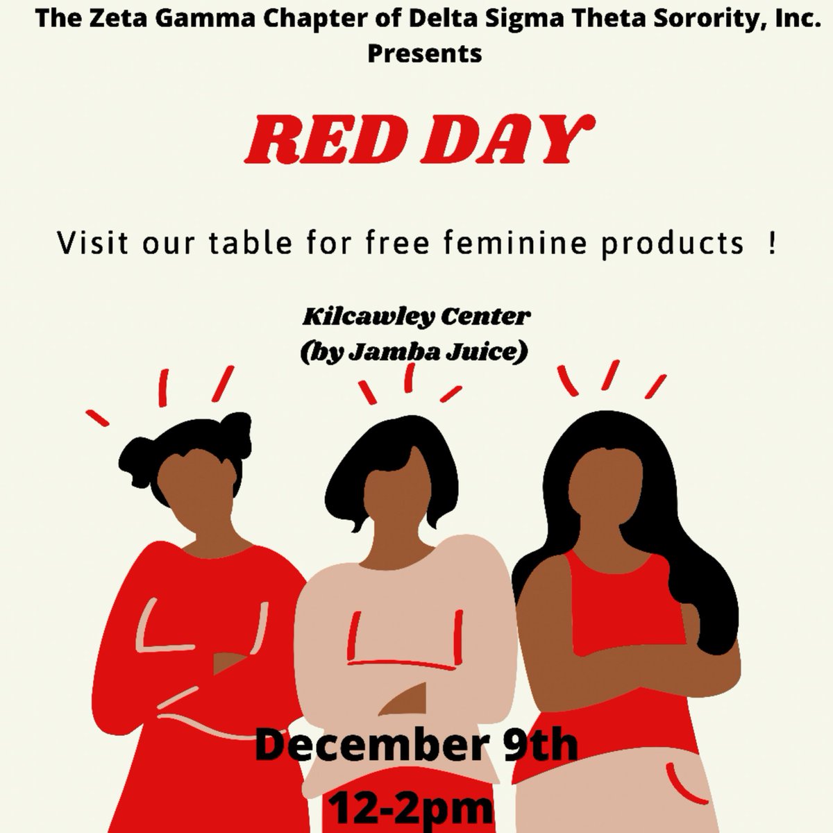 Ladies mark your calendars for RED Day❗️ This will be the second time we have conducted this event! Please be sure to stop by on December 9th❤️