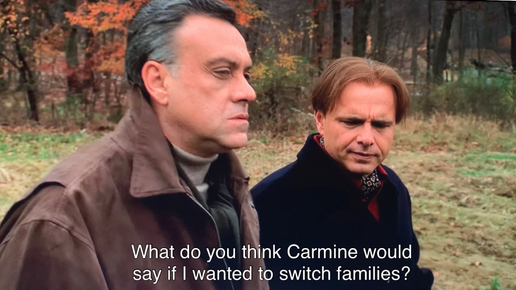 ralph cifaretto asking johnny sack what carmine would say about him switching families.