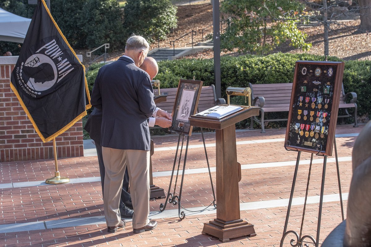 ClemsonUniv's tweet photo. Today, we paid respects to Brig. Gen. Ben Skardon as he Lay in Honor at Memorial Park. 

Tomorrow, we encourage the #ClemsonFamily to wear purple to show support and solidarity to all those impacted by his loss and to honor the American and the Clemson hero that he was. 💜 https://t.co/i6HGzuGNLT
