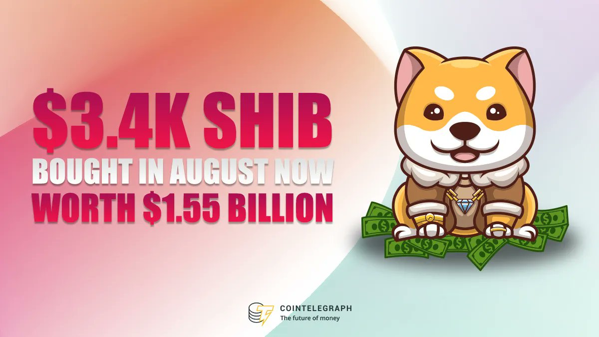 Cointelegraph's tweet photo. The Shiba Inu party is just getting started! 

SHIB represents 21.68% of the holdings of the top 1000 ERC-20 wallet addresses, the official Twitter just hit 2M followers, and the community is getting excited about the McShib. https://t.co/K2GQyS1NPV https://t.co/QPbV1HhQPA