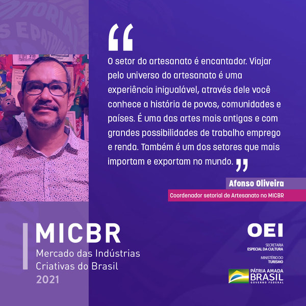 OEIBrasil's tweet photo. O mercado do #artesanato é um dos pilares da indústria criativa brasileira e segundo dados do IBGE, movimenta R$ 50 bilhões por ano no Brasil. Agora você vai poder entender mais a importância desse setor no #MICBR, com o coordenador setorial de artesanato, Afonso Oliveira! https://t.co/qCWVNp34ts