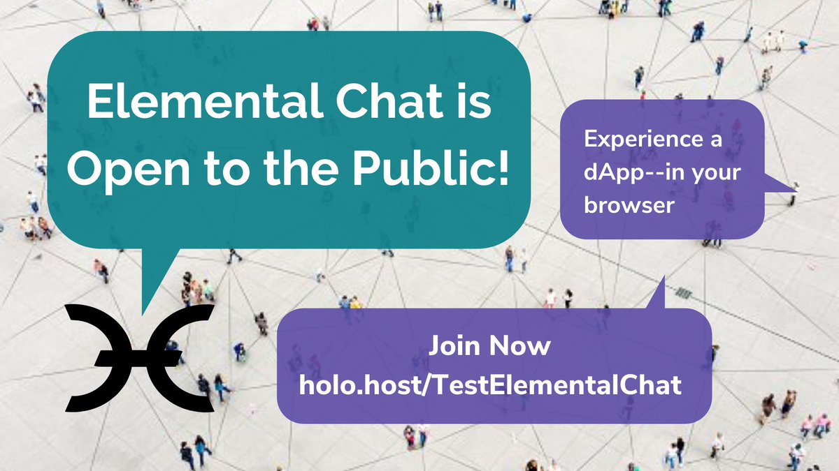 After a successful couple of days testing Elemental Chat, we're inviting everyone to join the 1,400+ peers currently using it! Elemental Chat is a prototype Holochain app, fully functioning in the public, using Holo infrastructure end-to-end. 

👉holo.host/TestElementalC…