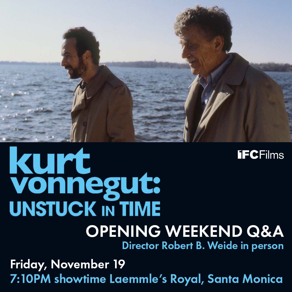 BobWeide's tweet image. Angelinos: Come join me, Friday night! #KurtVonnegut #UnstuckInTime @IFCFilms @LaemmleRoyal @VonnegutDoc