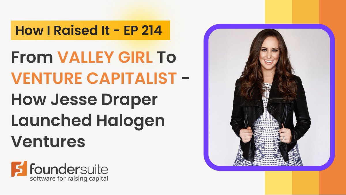 It was awesome to host <a href="/JesseDraper/">Jesse Draper</a> of <a href="/HalogenVC/">Halogen Ventures</a>, a venture fund that backs amazing startups led by women, on our "How I Raised It" podcast. She shares candid tips for raising a new VC fund, plus what she's looking to invest in now. Watch at youtu.be/r6WBaz78uN4