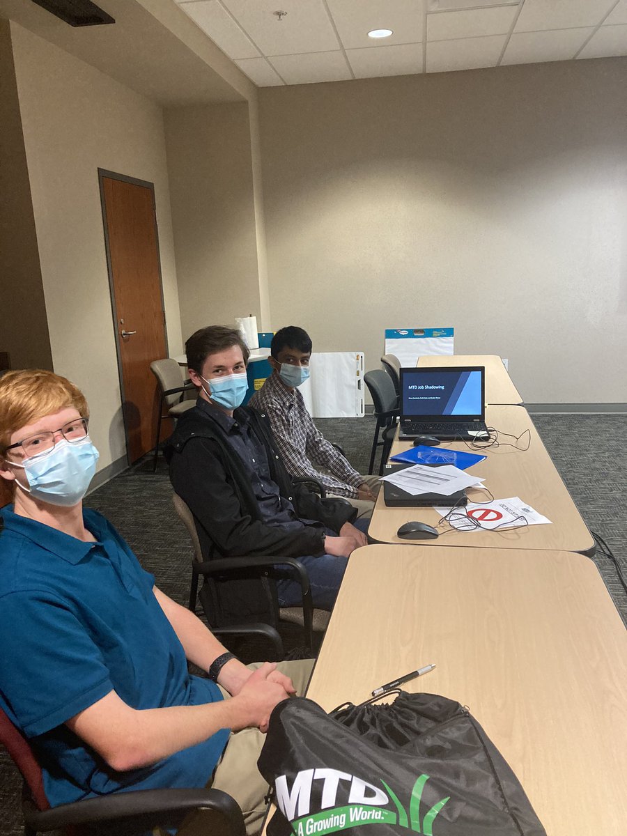 Visiting 3 MHS ss shadowing engineers at MTD.  Thank you for providing a GREAT experience and overview of this field! #ceorocks #careerskills #wermedina