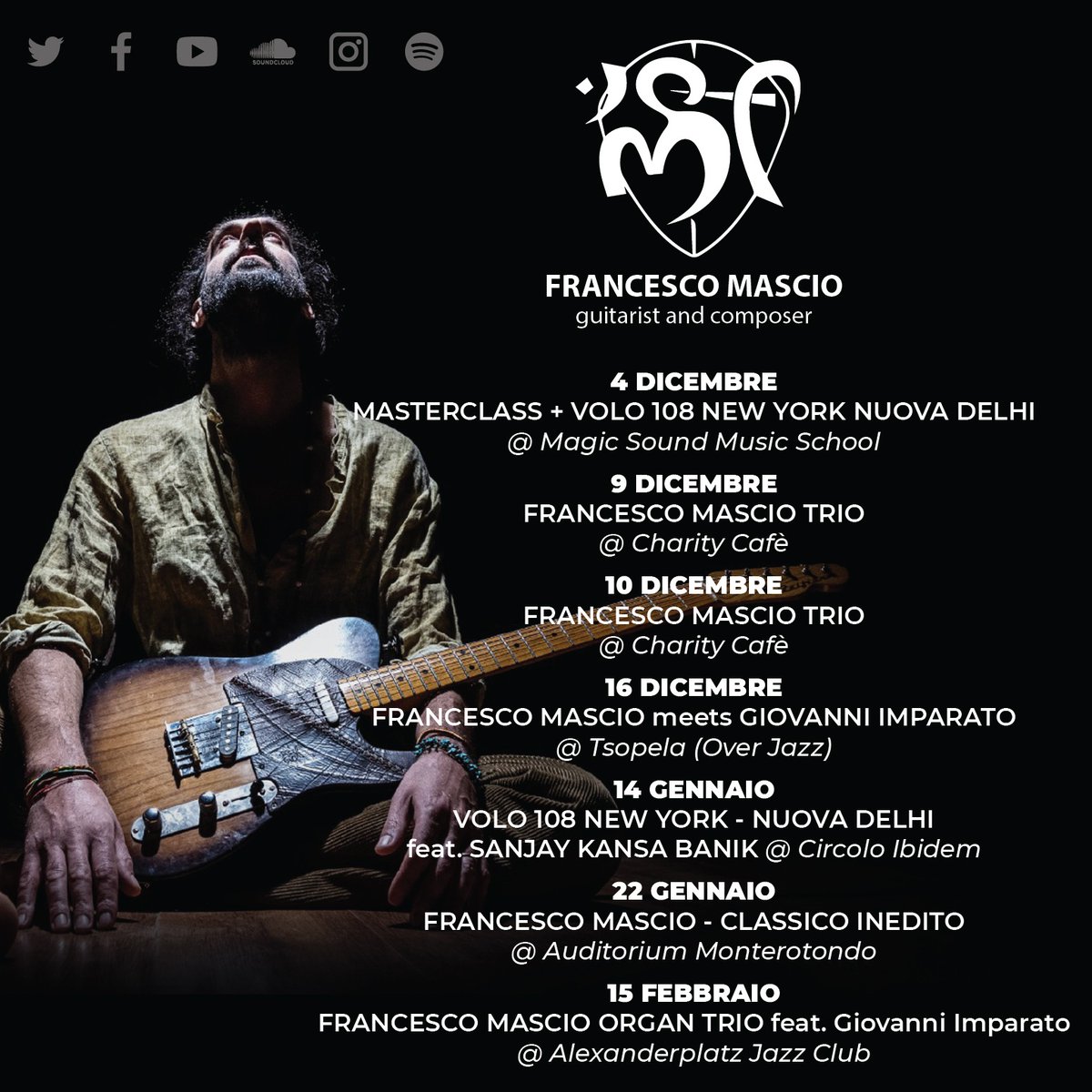 francescomasc10's tweet photo. Prossime date tra la Capitale e dintorni...vi aspetto a corde aperte...ॐ 
#jazzcrossover #crossoverartist #livejazz #guitar #chitarrista #chitarra #guitarist #jazzitalia #concerti https://t.co/iIikcDKGZR