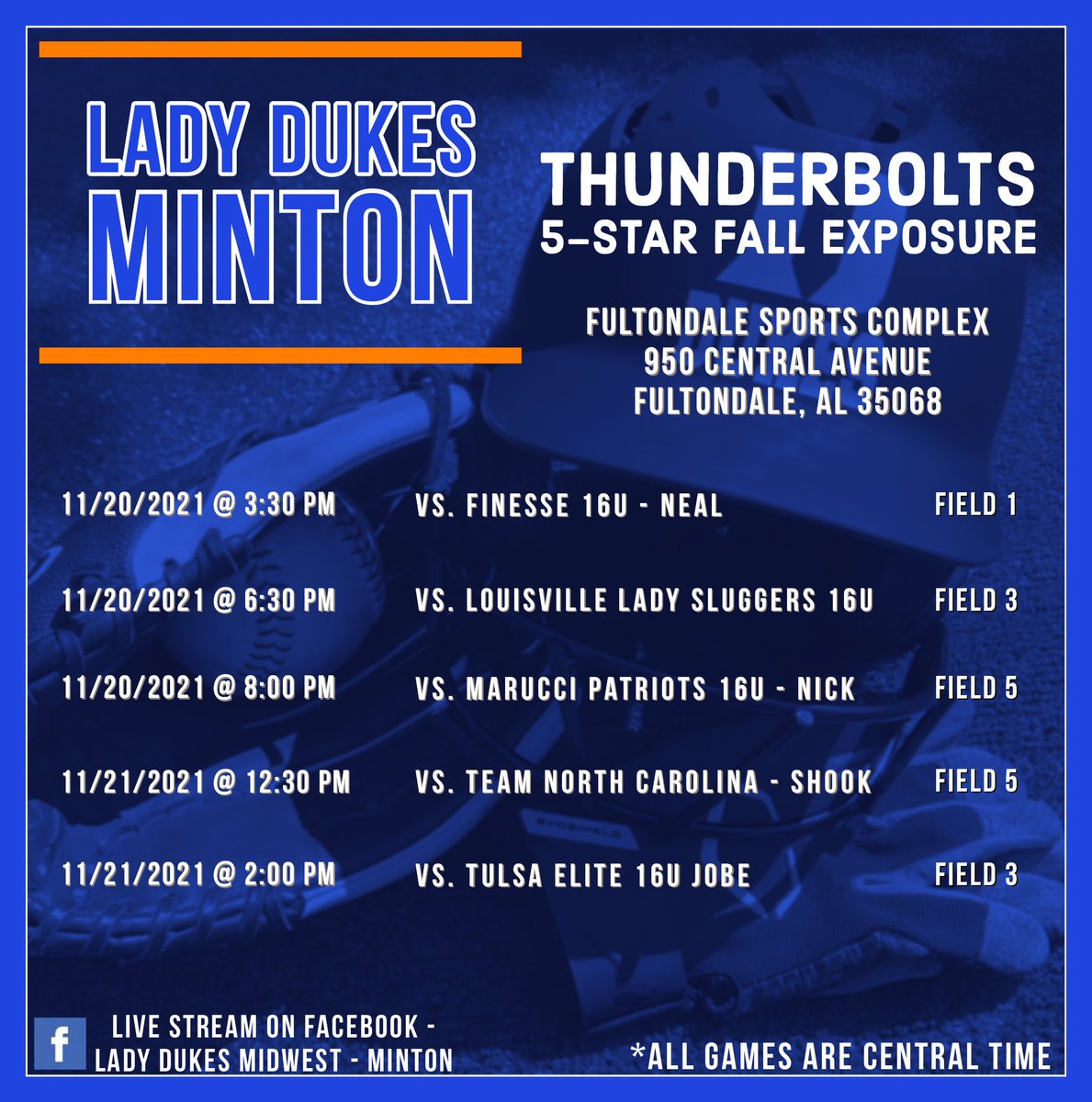 LadyDukesMinton's tweet image. Updated schedule for this weekend in Alabama!